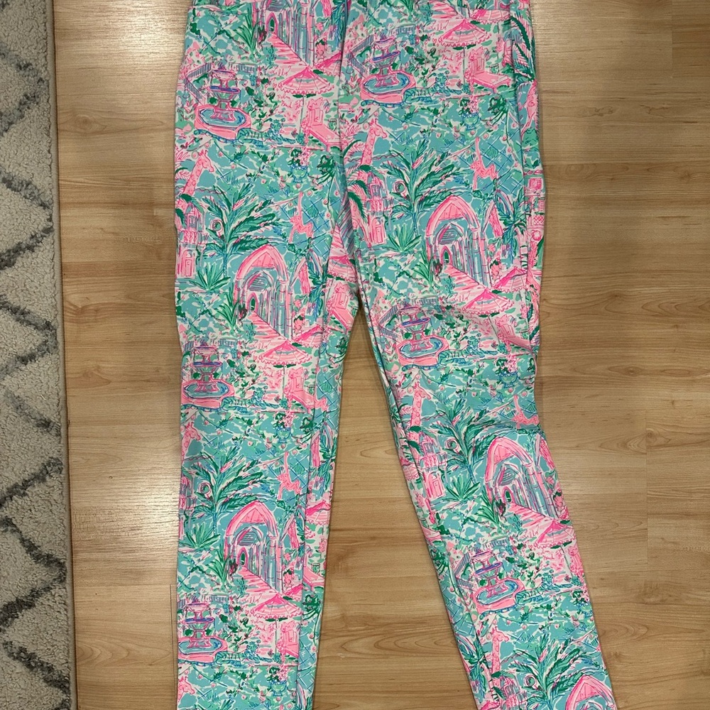 Lilly Pulitzer Pink and Green Casual Bottoms Vibrant Print